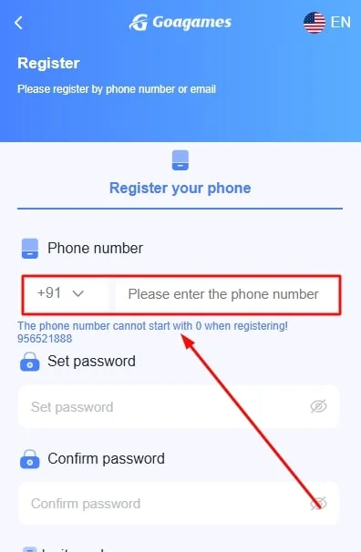 add your phone number