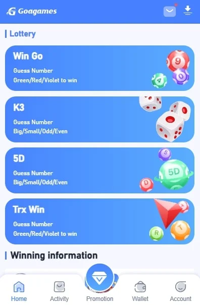 play lottery games on goa games