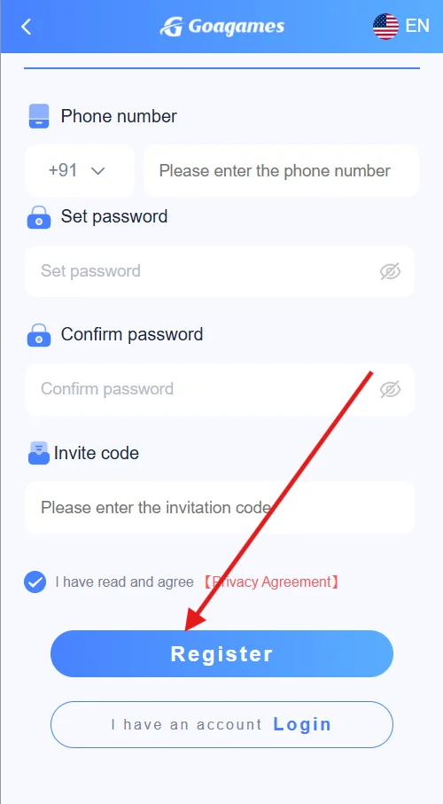 click register button
