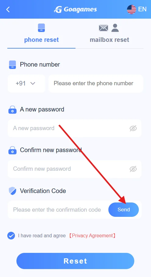 click send button