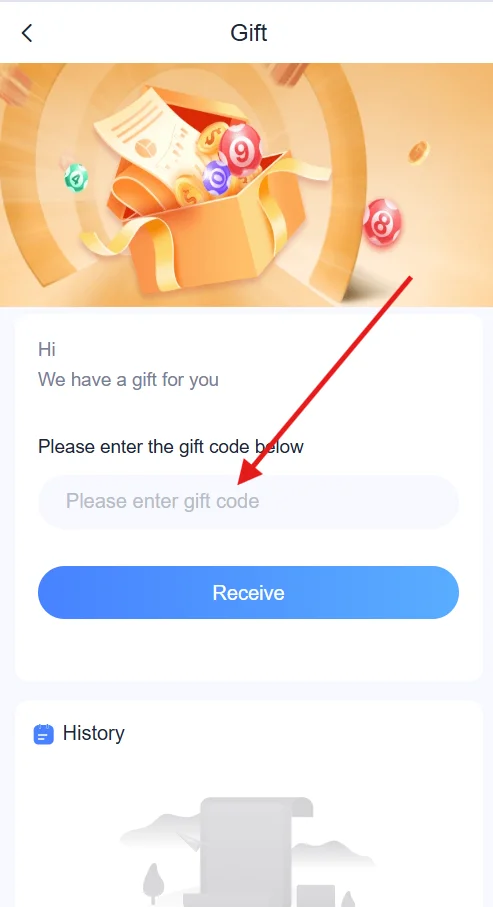 enter gift code