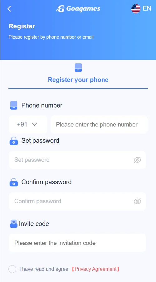 register page goa games